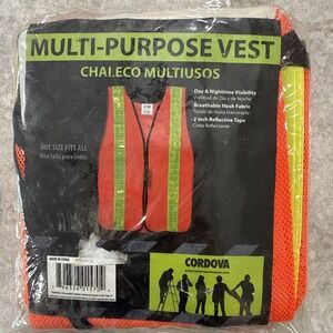 Cordova Orange High Visibility Safety Multi Purpose Mesh Vest Reflector Stripes